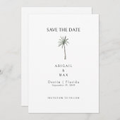 Palmboom Sla de datum op Save The Date (Voorkant / Achterkant)