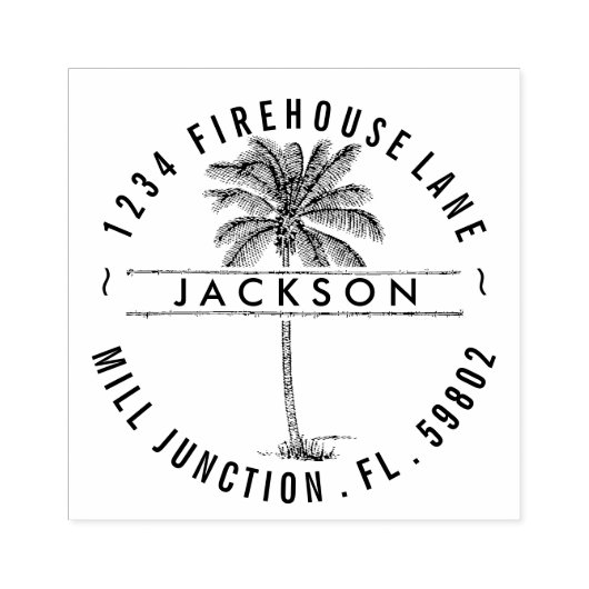  palmboom — Stempel van het retouradres (Afrduk)