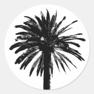 Palmboom stickers Strand bruiloft envelop sealer