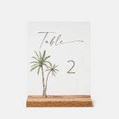 Palmboom tafel nummer acryl teken bord (Voorkant)