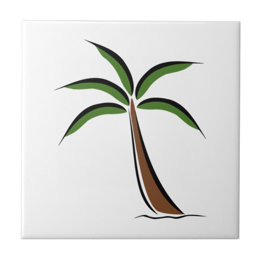 Palmboom Tegeltje (Voorkant)