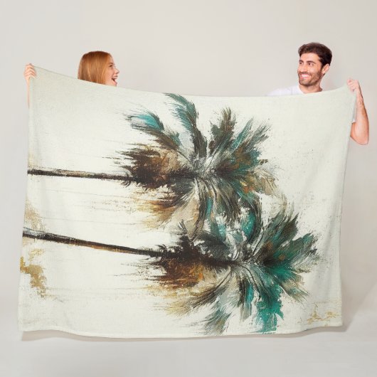 Palmboom Tropical Fleece Blanket (In situ)