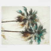 Palmboom Tropical Fleece Blanket (Voorkant (Horizontaal))