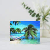Palmboom Tropical Island Beach Briefkaart (Staand voorkant)