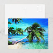 Palmboom Tropical Island Beach Briefkaart (Voorkant / Achterkant)