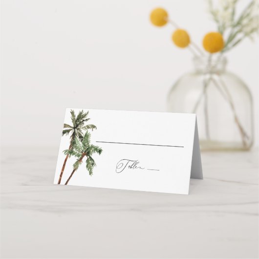Palmboom Tropical Minimal Green Wedding (Voorkant)