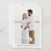 Palmboom Tropisch Eiland Minimaal Strand Red de Da Save The Date (Achterkant)