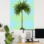 palmboom Tropisch Elegant Green Poster (Thuiskantoor)