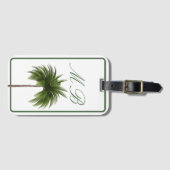  palmboom Tropisch Elegant Momgram Bagagelabel (Voorkant (horizontaal))