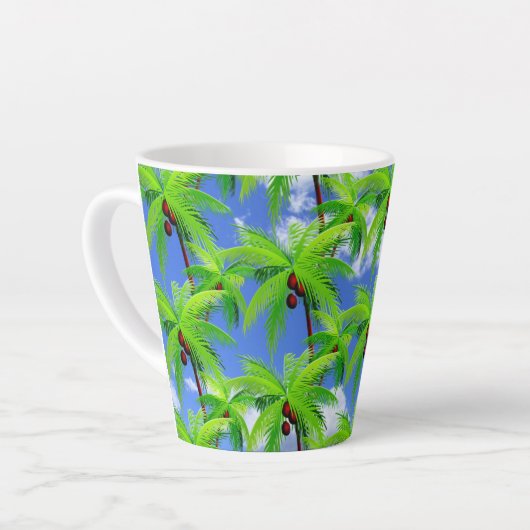 Palmboom Tropisch Latte Mok (Linkerhoek)