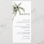 Palmboom Tropisch | Minimale bruiloft Menu (Voorkant)