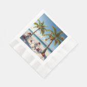Palmboom Tropisch Strand Kerst Papier Servet (Hoek)