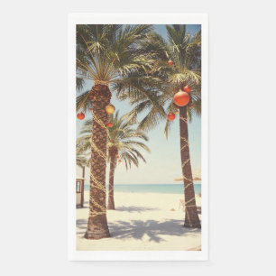 Palmboom Tropisch Strand Kerstmis Servet