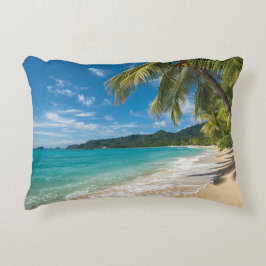 Palmboom Tropisch Strand Oceaan Accent Kussen