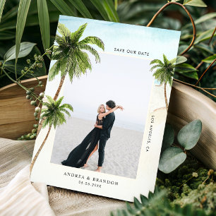 Palmboom Tropische Bestemming Oceaan Strand Bruilo Save The Date