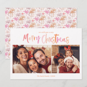Palmboom Tropische Kerstfoto Feestdagenkaart