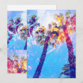 Palmboom uitnodiging, Notitiekaart, Briefpapier Kaart (Voorkant / Achterkant)