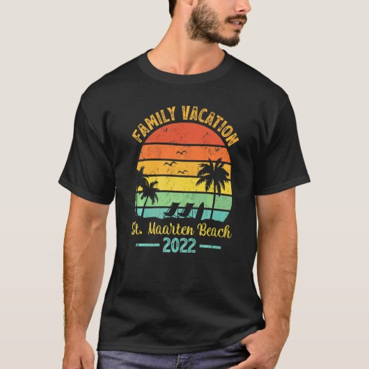  palmboom Vacatie 2022 Sint-Maarten T-shirt (Voorkant)