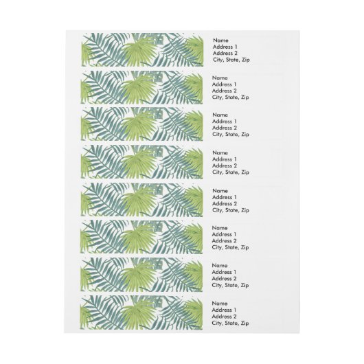 Palmboom Velden Schilderen Hawaïaans Omwikkelbaar Adreslabel (Vel)