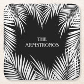 Palmboom Vierkante Kartonnen Onderzetter (Voorkant)