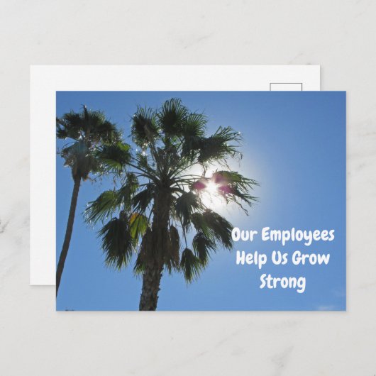 Palmboom voor waardering van werknemers Tropische Briefkaart (Voorkant / Achterkant)