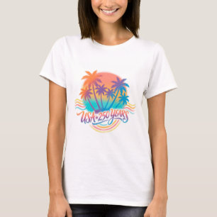 Palmboom VS 250 jaar patriottische woestijnzonsopg T-shirt