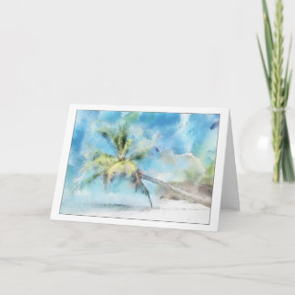 Palmboom Waterverf Wenskaart Kaart
