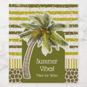 Palmboom Wijn Etiket (Enkel label)