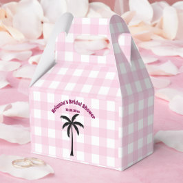 Palmboom Wit Roze Geruit Vrijgezellenfeest Bedankdoosjes