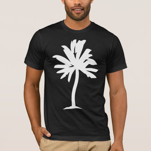 Palmboom - wit t-shirt (Voorkant)