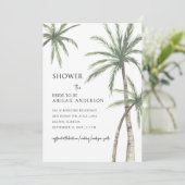 Palmboom wit Vrijgezellenfeest Kaart (Staand voorkant)