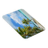 Palmboom wit zandstrand rechthoekige magneet (Rechterzijde)