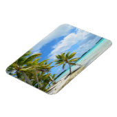 Palmboom wit zandstrand rechthoekige magneet (Linkerzijde)