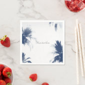 Palmboom Witte Glamour Chic Moderne Tropische Servet (Insitu)