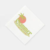 Palmboom zomer met zon en strand servet (Hoek)