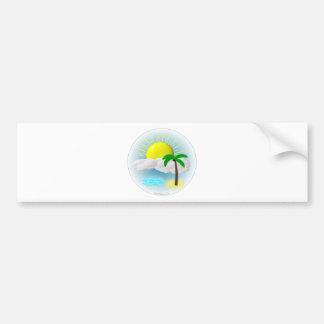 Palmboom, zon en strand bumpersticker