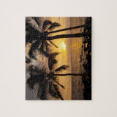 Palmboom zonsondergang legpuzzel (Verticaal)