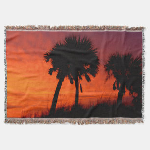 Palmboom Zonsondergang Worpdeken Deken