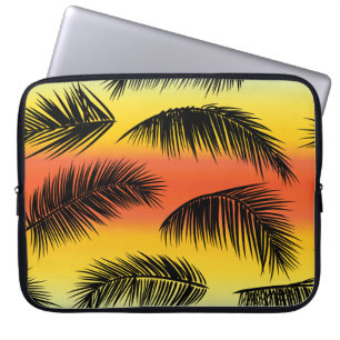 Palmboombladeren: naadloos patroon. laptop sleeve