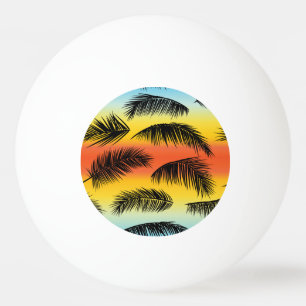 Palmboombladeren: naadloos patroon. pingpongballen