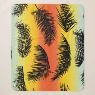 Palmboombladeren: naadloos patroon. sherpa deken