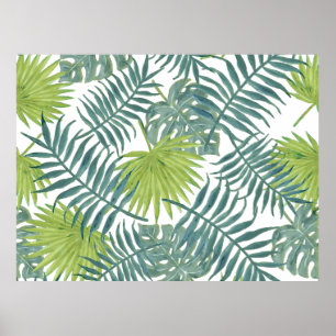 Palmboombladeren Schilderen Hawaiaans Poster