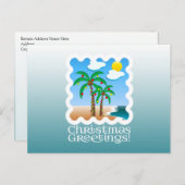 Palmboomgaarden met kerstmis feestdagenkaart (Voorkant / Achterkant)