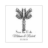 Palmboomhandleiding Tropische Logo Rubberstempel Rubberstempel (Afrduk)