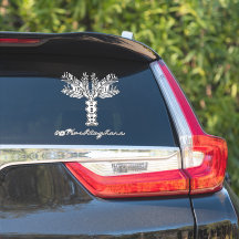 Palmboomhandtekening Vertekende naam Sticker auto