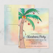 Palmboomkerstfeest Uitnodiging Briefkaart (Voorkant / Achterkant)