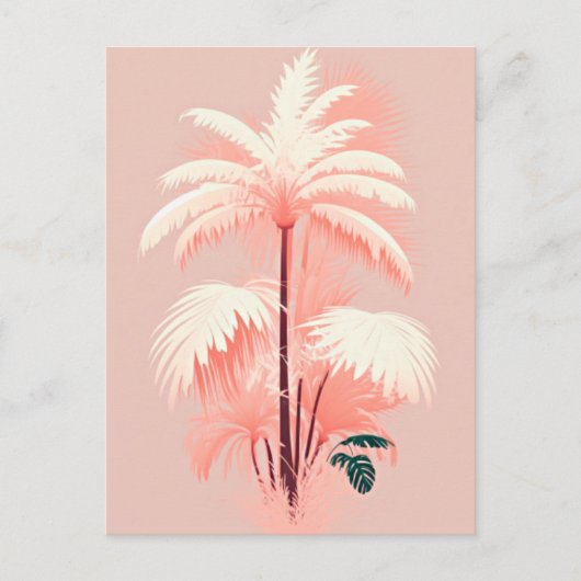 palmboomroze briefkaart (Voorkant)