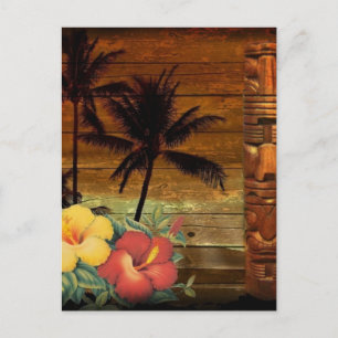 Palmboomtotem tropische platenziekte Hawaiian Briefkaart