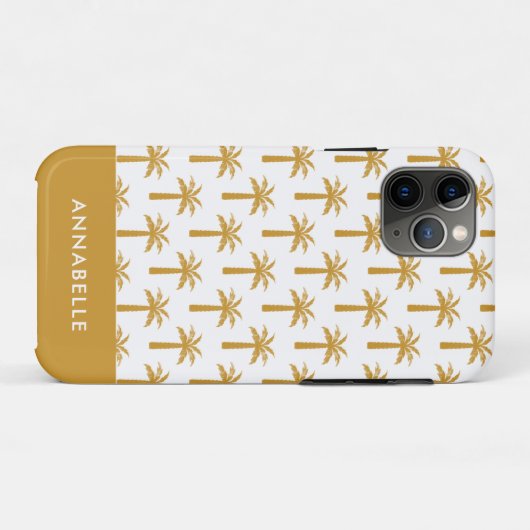 Palmboomtropische zomer botanische mosterd moderne Case-Mate iPhone case (Achterkant (horizontaal))