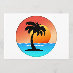 Palmboomzonsondergang Kaart